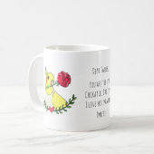 Grapny Cockatiel, ik hou van je Gift custom letter Koffiemok (Voorkant links)