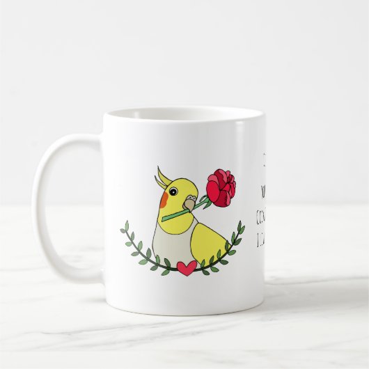Grapny Cockatiel, ik hou van je Gift custom letter Koffiemok (Links)