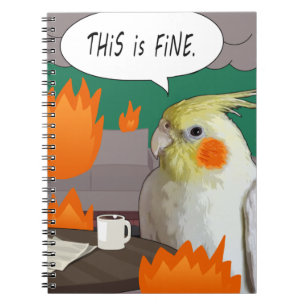 Grapny Cockatiel Meme Dit is een fijne huiselijke Notitieboek