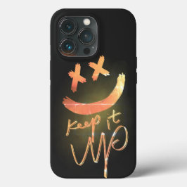Grapny Cool Gold Keep it Up Typography Smile Emoji Case-Mate iPhone Case