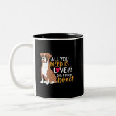 Grapny Cute Puppy Lover alles wat je nodig hebt is Tweekleurige Koffiemok (Links)