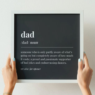 Grapny Dad Definition Black Poster