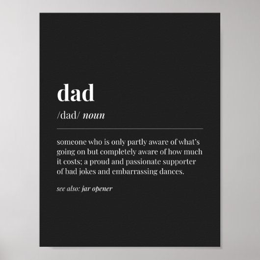 Grapny Dad Definition Black Poster (Voorkant)