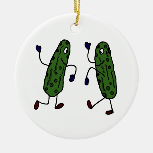 Grapny Dansende Pickles Art Keramisch Ornament (Voorkant)