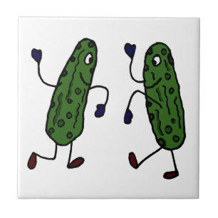 Grapny Dansende Pickles Art Tegeltje