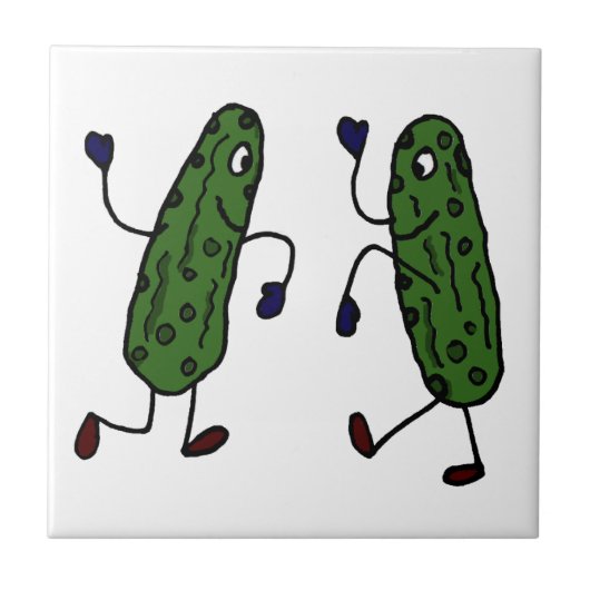Grapny Dansende Pickles Art Tegeltje (Voorkant)
