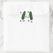 Grapny Dansende Pickles Art Vierkante Sticker (Tas)