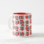 Grapny English Bulldog kerstpattern Tweekleurige Koffiemok (Voorkant links)