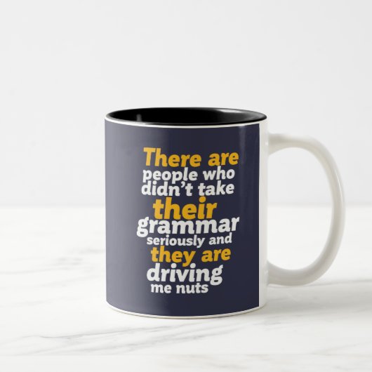 Grapny English Grammar daar zijn ze hun Tweekleurige Koffiemok (Rechts)