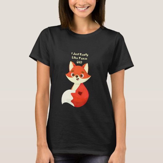 Grapny Fox ik hou echt van Foxes Ok T-shirt (Voorkant)