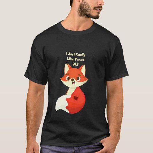 Grapny Fox ik hou echt van Foxes Ok T-shirt (Voorkant)