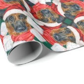 Grapny German Shepherd Kerstpattern Cadeaupapier (Rol Hoek)