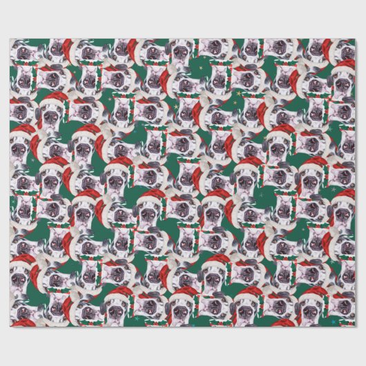 Grapny Great Dane-kerstpattern Cadeaupapier (Vlak)