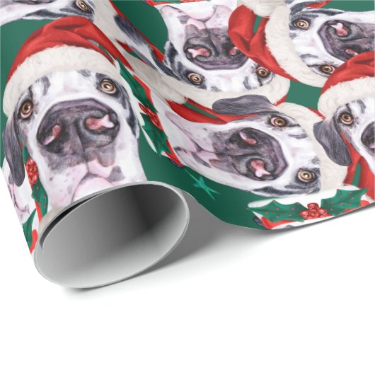 Grapny Great Dane-kerstpattern Cadeaupapier (Rol Hoek)