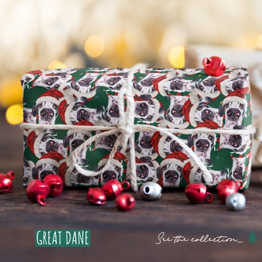 Grapny Great Dane-kerstpattern Cadeaupapier