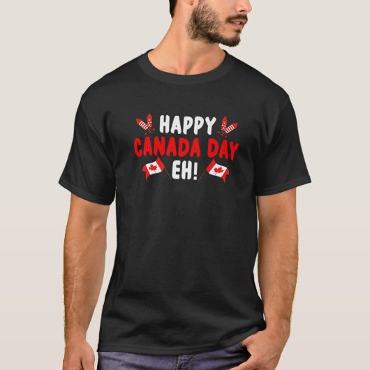 Grapny Happy Canada Day door Maple Leaf Canada Fla T-shirt (Voorkant)
