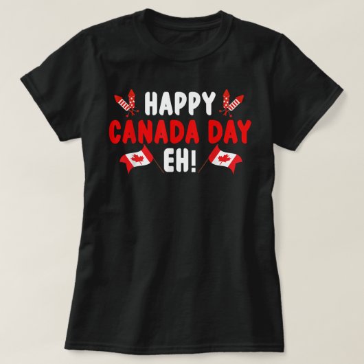Grapny Happy Canada Day door Maple Leaf Canada Fla T-shirt (Design voorkant)