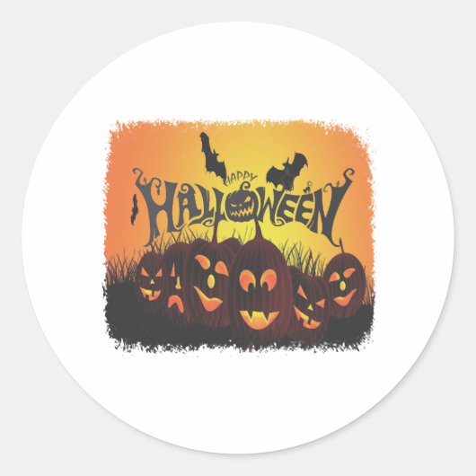 Grapny Happy Halloween-ontwerp Ronde Sticker (Voorkant)