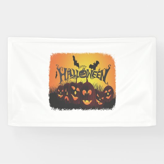 Grapny Happy Halloween-ontwerp Spandoek (Horizontaal)