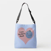 Grapny, ik hou van je Berry Much Cute Kawaii Blueb Crossbody Tas (Achterkant)
