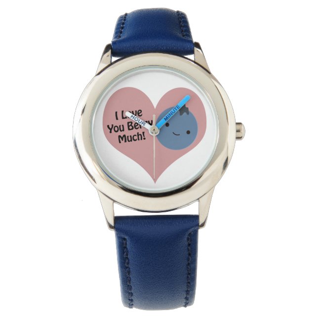Grapny, ik hou van je Berry Much Cute Kawaii Blueb Horloge (Voorkant)