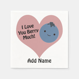 Grapny, ik hou van je Berry Much Cute Kawaii Blueb Servetten