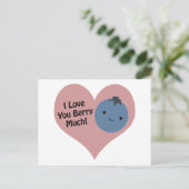 Grapny ik hou van je Berry Much Cute Kawaii Bluebe Briefkaart (Staand voorkant)