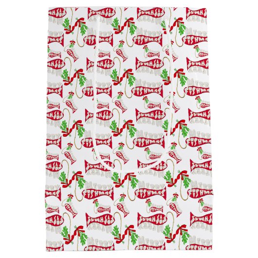 Grapny Kerstfeest Vist Merry Fishmas ♫ ♥ Medium Cadeauzakje (Achterkant)