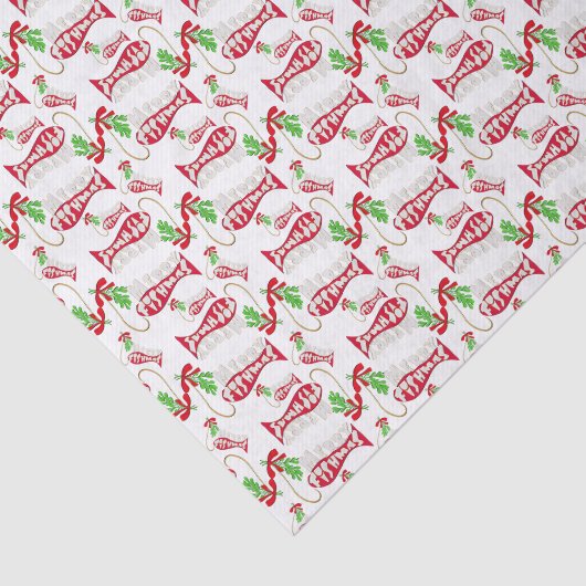 Grapny Kerstfeest Vist Merry Fishmas ♫ ♥ Tissuepapier (Detail)