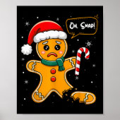 Grapny Kerstmis Oh Snap Gingerbrood Man Cookie X M Poster (Voorkant)
