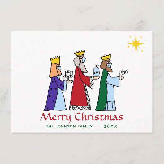 Grapny Merry Kerstmis 3 Kings Greeting Holiday Feestdagenkaart (Voorkant)