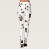 Grapny NZ vogelwetenschapspatroon Leggings (Achterkant)