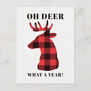 Grapny Oh Deer wat een jaar lumberjack kerst Feestdagenkaart
