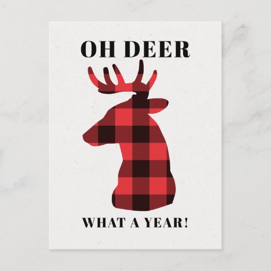 Grapny Oh Deer wat een jaar lumberjack kerst Feestdagenkaart (Voorkant)