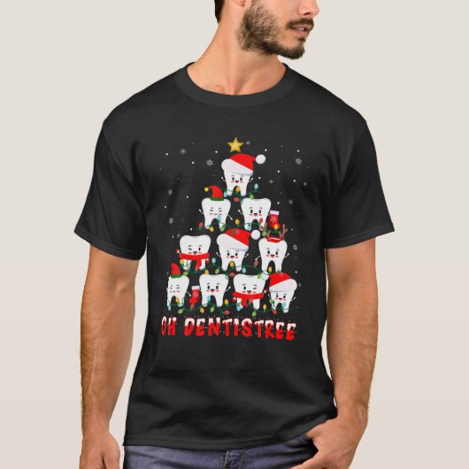 Grapny Oh Dentistree kerstboomtand Dentist Dental T-shirt (Voorkant)