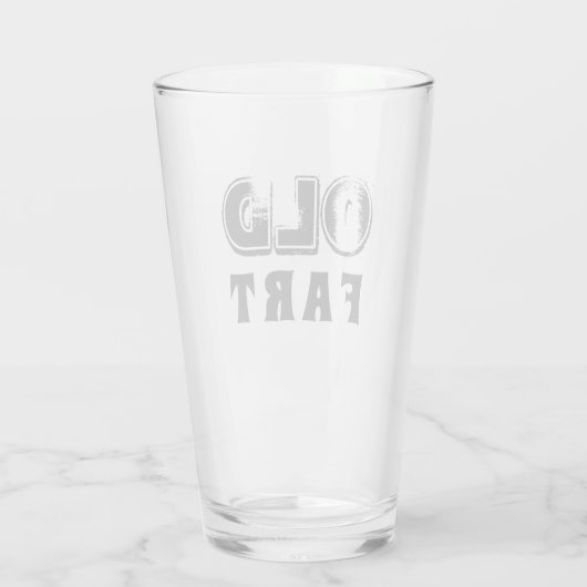 Grapny Old Fart Birthday Typography Beer Glas (Achterkant)