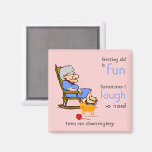 Grapny Old Woman Ageing Birthday Joke Magneet (Voorkant / Achterkant)