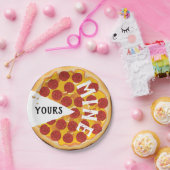 Grapny pepperoni pizza schattig papieren bordje (Feest)