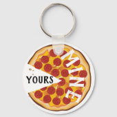 Grapny pepperoni pizza schattig sleutelhanger (Voorkant)