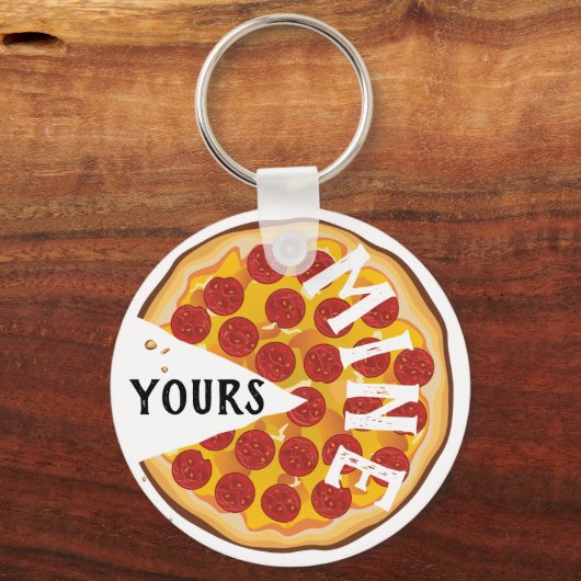 Grapny pepperoni pizza schattig sleutelhanger (Voorkant)