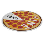 Grapny pepperoni pizza schattig snijplank (Hoek)