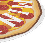 Grapny pepperoni pizza schattig snijplank (Hoek)