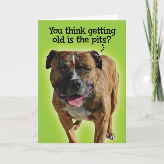 Grapny Pit Bull Birthday Card Kaart (Voorkant)