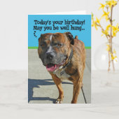 Grapny Pit Bull Birthday Card Kaart (Gele Bloem)