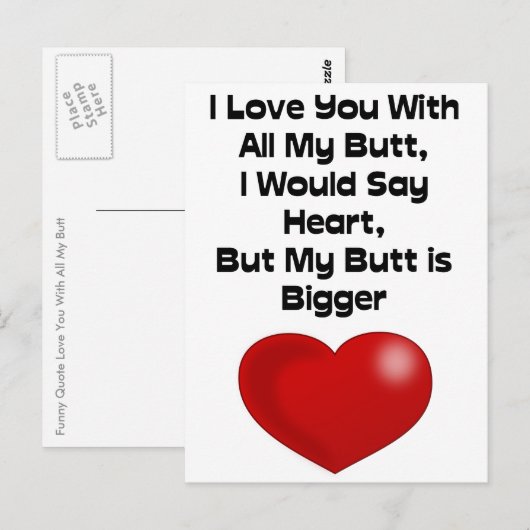 Grapny Quote houdt van je met al mijn knul Briefkaart (Voorkant / Achterkant)