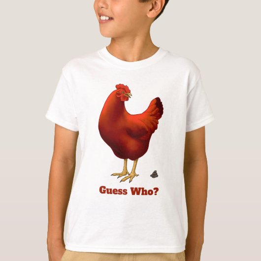 Grapny Raad wie kip met Poo Red Hen T-shirt (Voorkant)