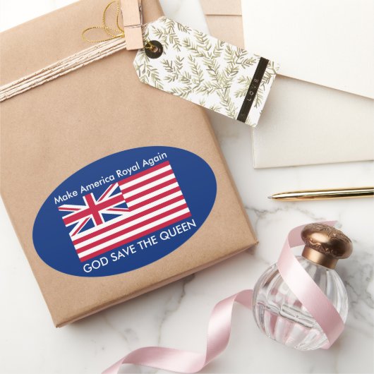 Grapny Red Blue maakt Amerika weer een koninklijke Ovale Sticker (Geschenken)