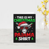 Grapny Red Pset Dit is mijn kerstKoe Pajama Xm Kaart (Gele Bloem)