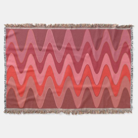 Grapny Sinus Waves rood en jouw idee Deken (Voorkant)