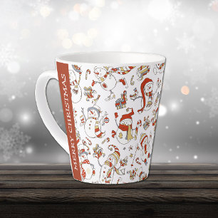 Grapny Snowmen Kerstfeest Nieuwjaar Patroon Latte Mok
